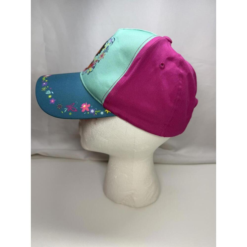 Disney Encanto Mirabel Hat Cap Strap Back Kids One Size Aqua Pink Floral Movie - Picture 2 of 7